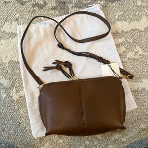 Elegant Brown Leather Crossbody Bag